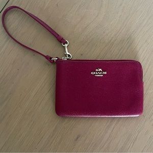Genuine burgundy coach wristlet